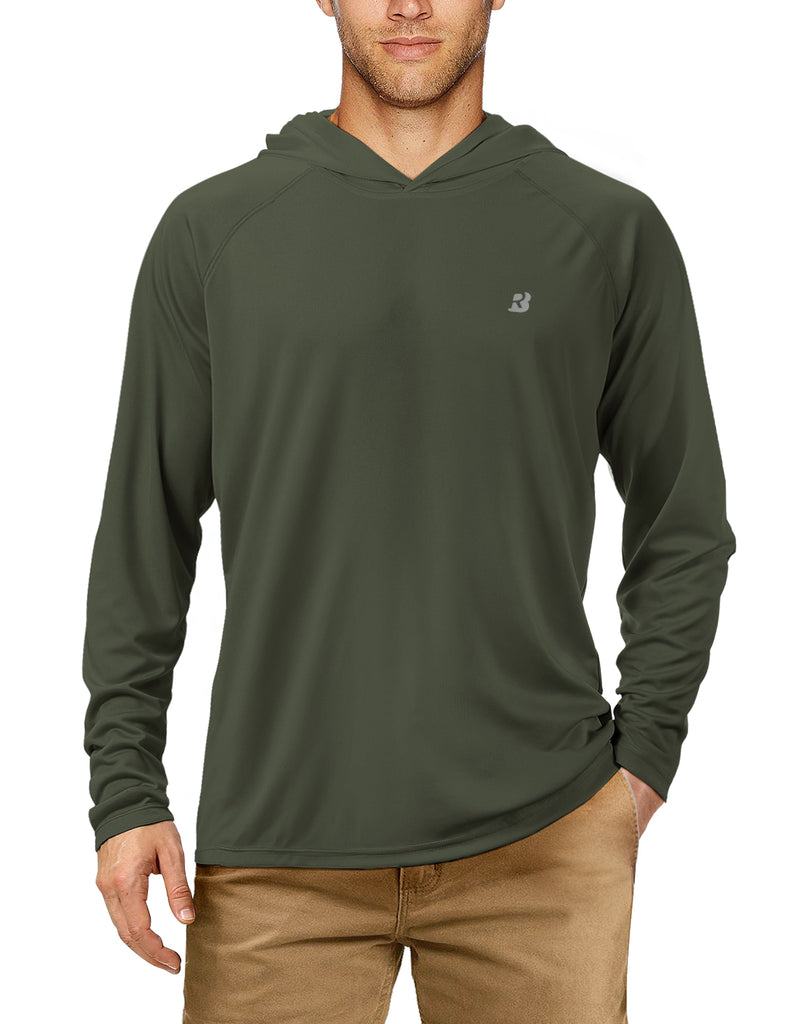 Mens Fishing Shirts UPF 50+ Sun Protection Hoodie Shirt Long Sleeve SPF  Fishing Outdoor UV Shirt Hiking Lightweight USA Size