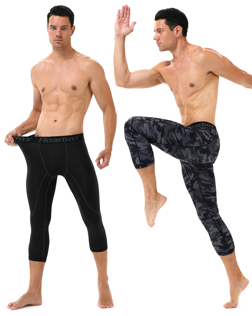 Men Compression Leggings Male Workout Football Pants with Pockets